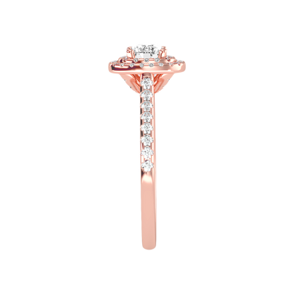 Splendour Halo Ring In 925 Sterling Silver - Five