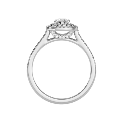Splendour Halo Ring In 925 Sterling Silver - Nine