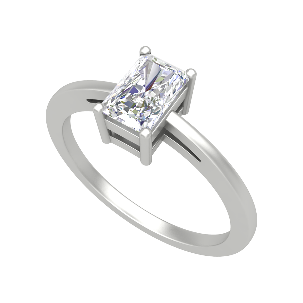 Sqaumous Loop Solitaire Ring In 925 Sterling Silver - One