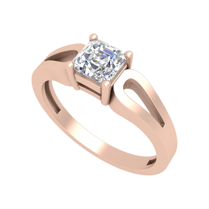 Square In A Loop Solitaire Ring - One