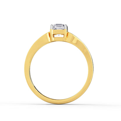Square In A Loop Solitaire Ring In 925 Sterling Silver - Eleven