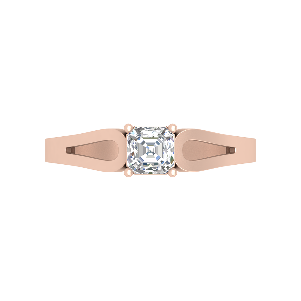 Square In A Loop Solitaire Ring In 925 Sterling Silver - Two