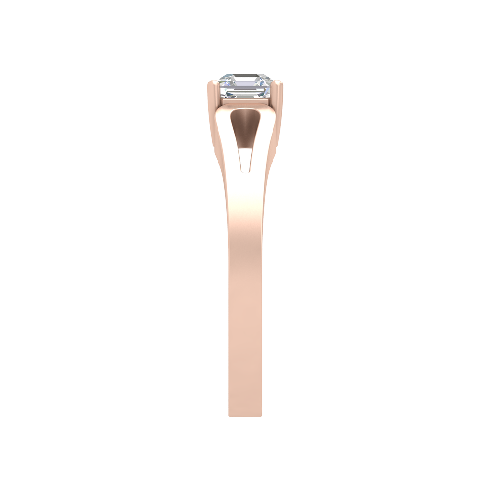 Square In A Loop Solitaire Ring In 925 Sterling Silver - Four
