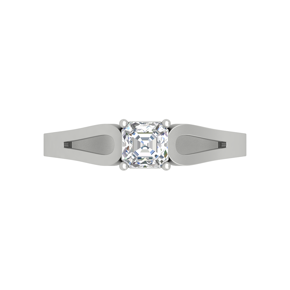 Square In A Loop Solitaire Ring In 925 Sterling Silver - Six