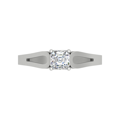 Square In A Loop Solitaire Ring In 925 Sterling Silver - Six