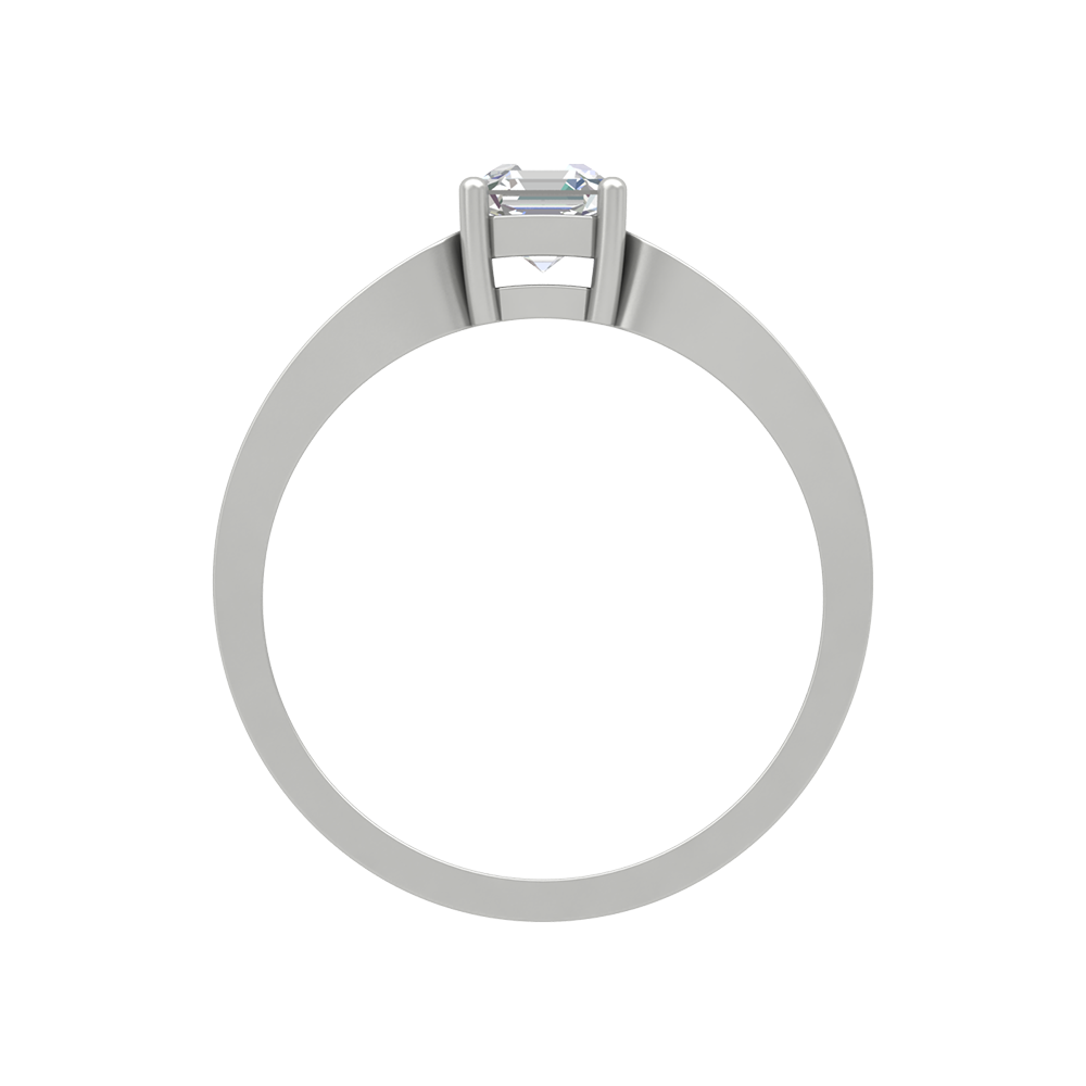 Square In A Loop Solitaire Ring In 925 Sterling Silver - Eight