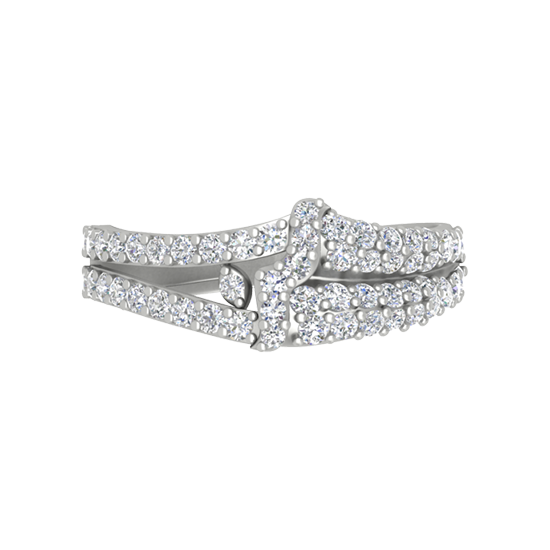 Starstuck Diamond Band In 925 Sterling Silver - Six