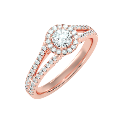 Startling Halo Engagement Ring In 925 Sterling Silver - One