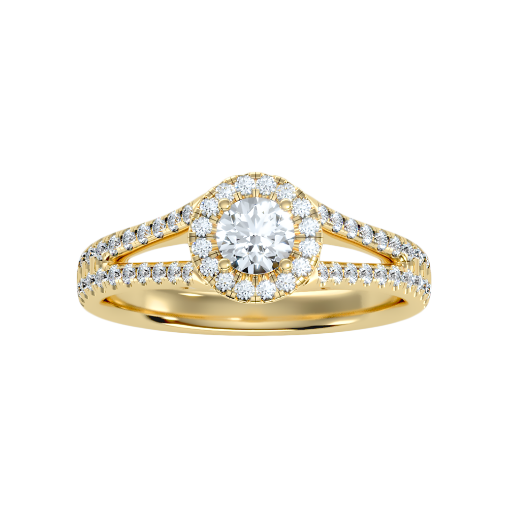 Startling Halo Engagement Ring In 925 Sterling Silver - Ten