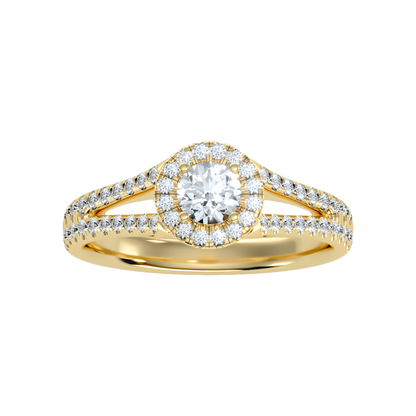 Startling Halo Engagement Ring In 925 Sterling Silver - Ten