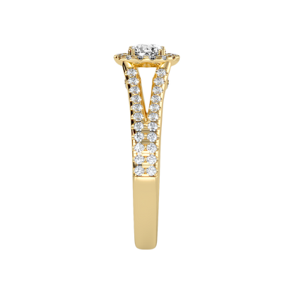 Startling Halo Engagement Ring In 925 Sterling Silver - Eleven