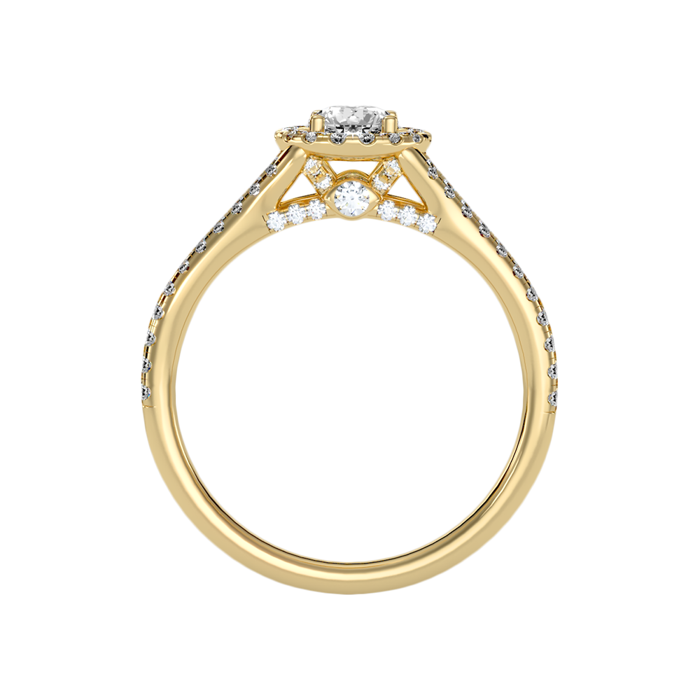 Startling Halo Engagement Ring In 925 Sterling Silver - Twelve