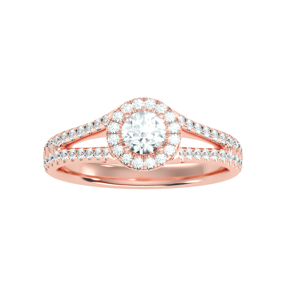 Startling Halo Engagement Ring In 925 Sterling Silver - Two