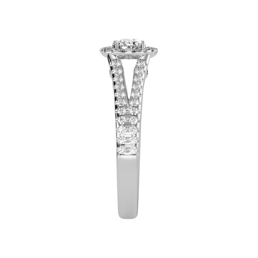 Startling Halo Engagement Ring In 925 Sterling Silver - Seven