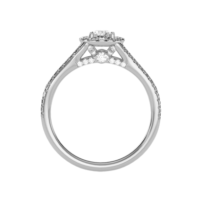Startling Halo Engagement Ring In 925 Sterling Silver - Eight