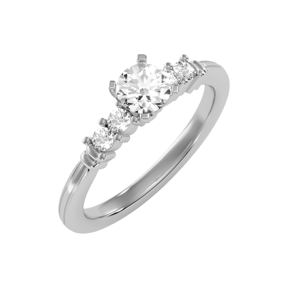 Stately Solitaire Ring In 925 Sterling Silver - One