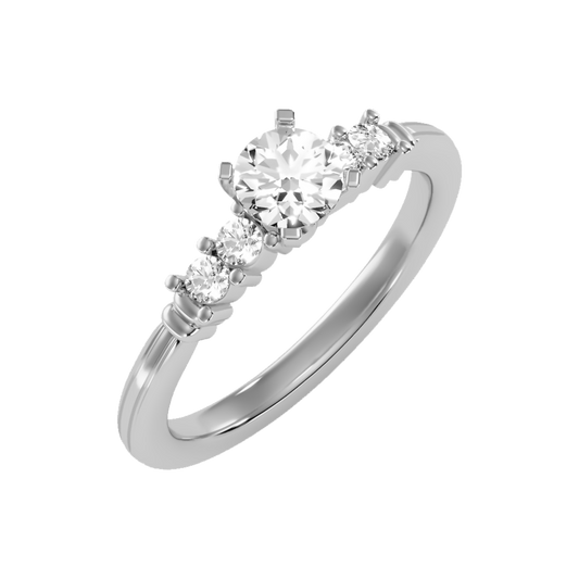 Stately Solitaire Ring In 925 Sterling Silver - One