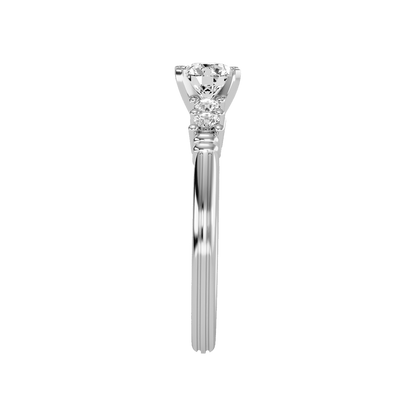 Stately Solitaire Ring In 925 Sterling Silver - Four