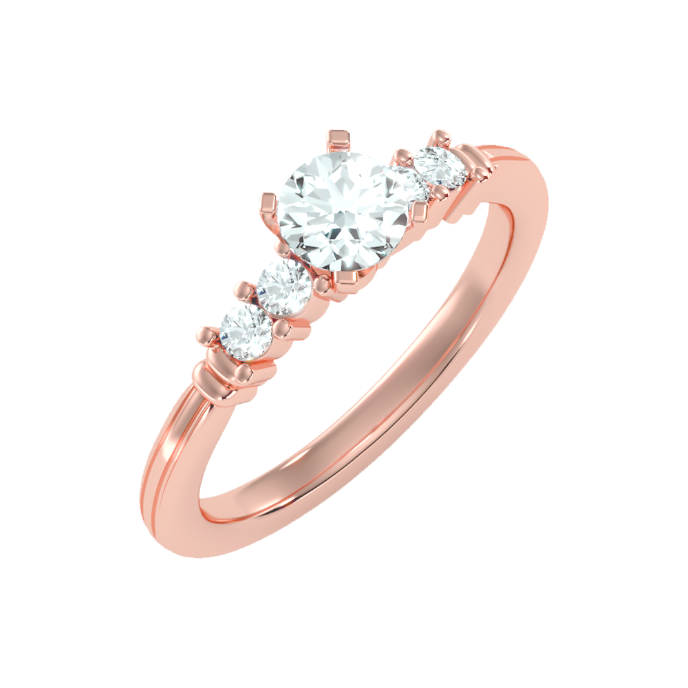 Stately Solitaire Ring In 925 Sterling Silver - Five