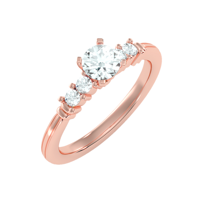 Stately Solitaire Ring In 925 Sterling Silver - Five