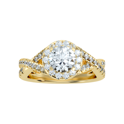 Stormi Classic Halo Diamond Engagement Ring In 925 Sterling Silver - Ten
