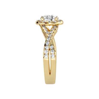 Stormi Classic Halo Diamond Engagement Ring In 925 Sterling Silver - Eleven