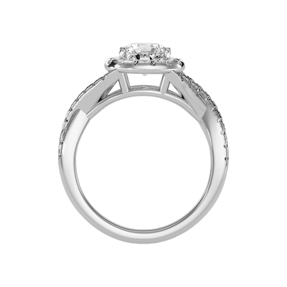 Stormi Classic Halo Diamond Engagement Ring In 925 Sterling Silver - Two