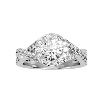Stormi Classic Halo Diamond Engagement Ring - Three