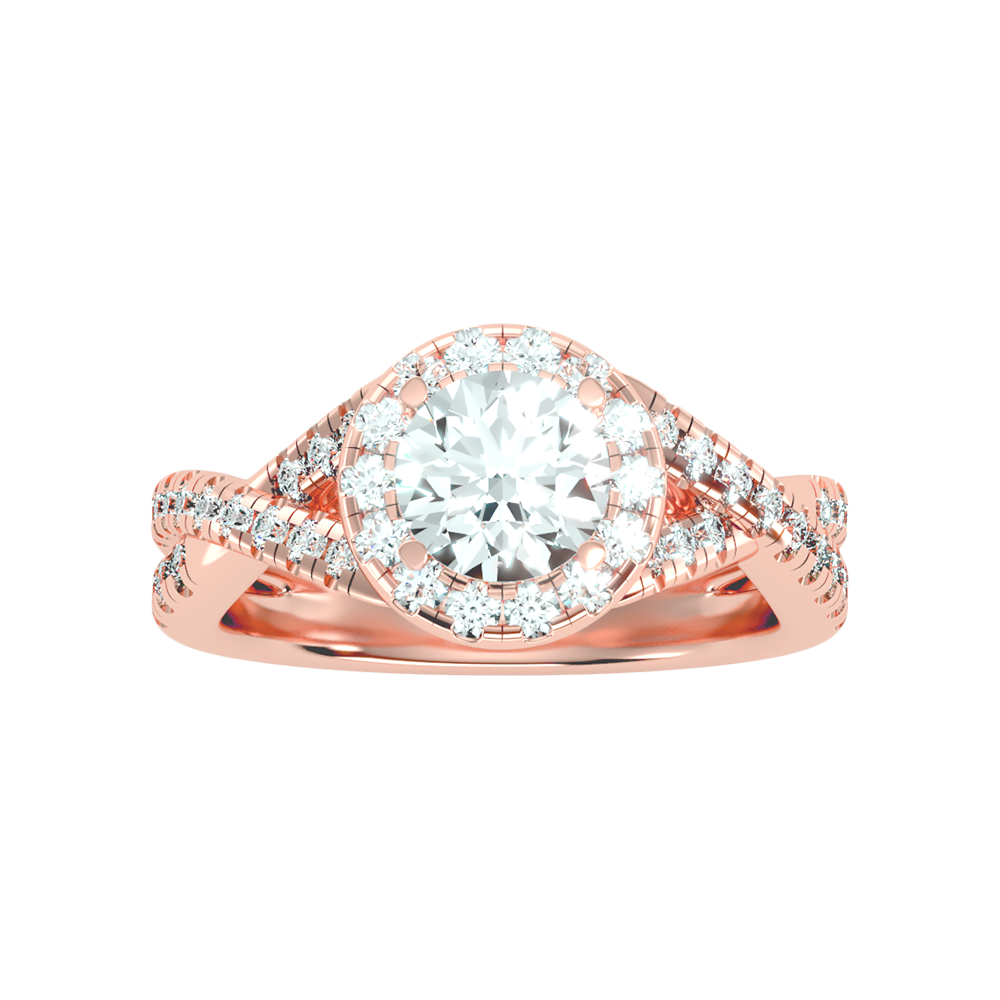 Stormi Classic Halo Diamond Engagement Ring In 925 Sterling Silver - Six
