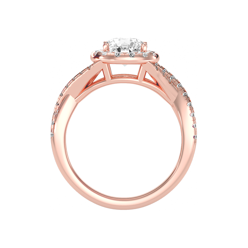 Stormi Classic Halo Diamond Engagement Ring In 925 Sterling Silver - Eight