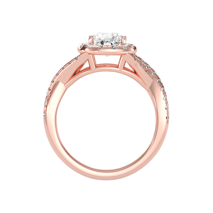 Stormi Classic Halo Diamond Engagement Ring In 925 Sterling Silver - Eight