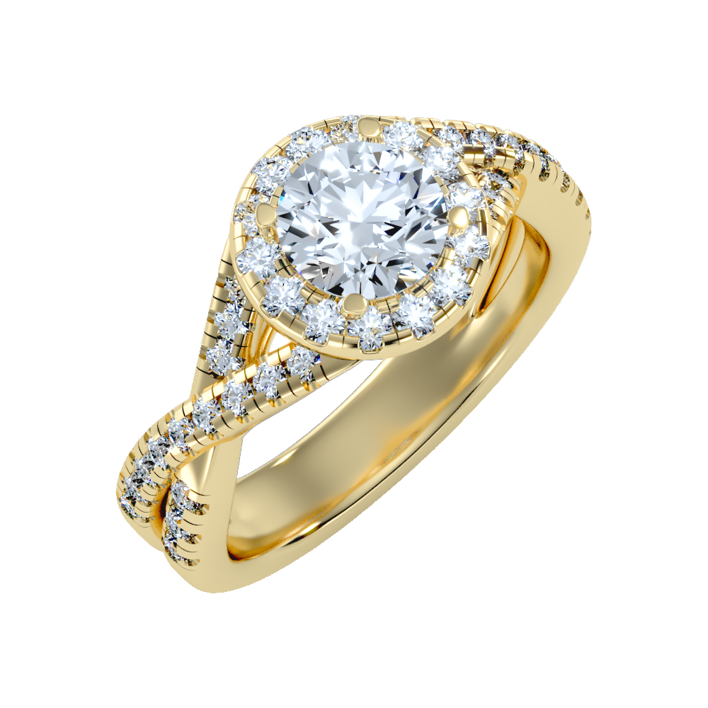 Stormi Classic Halo Diamond Engagement Ring - Nine