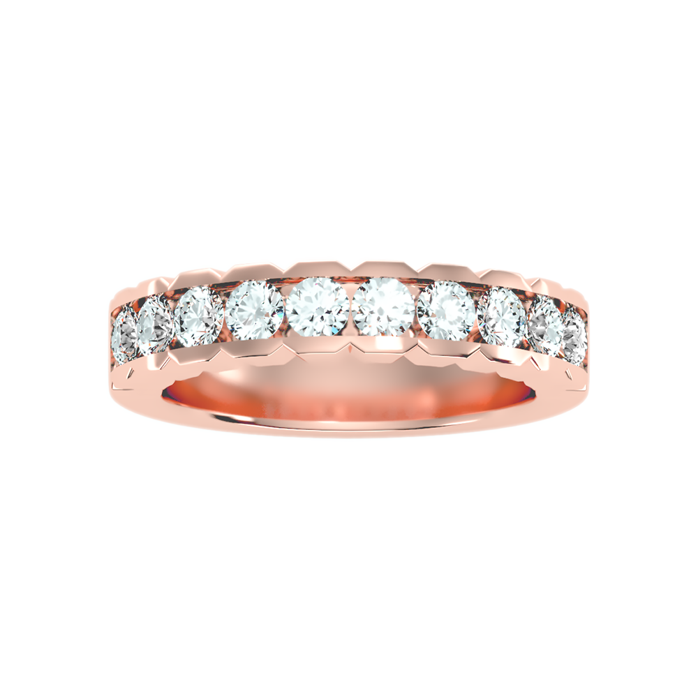 Strand Half Eternity Band In 925 Sterling Silver - Three
