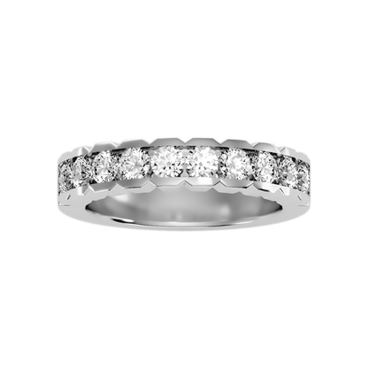 Strand Half Eternity Band In 925 Sterling Silver - Six
