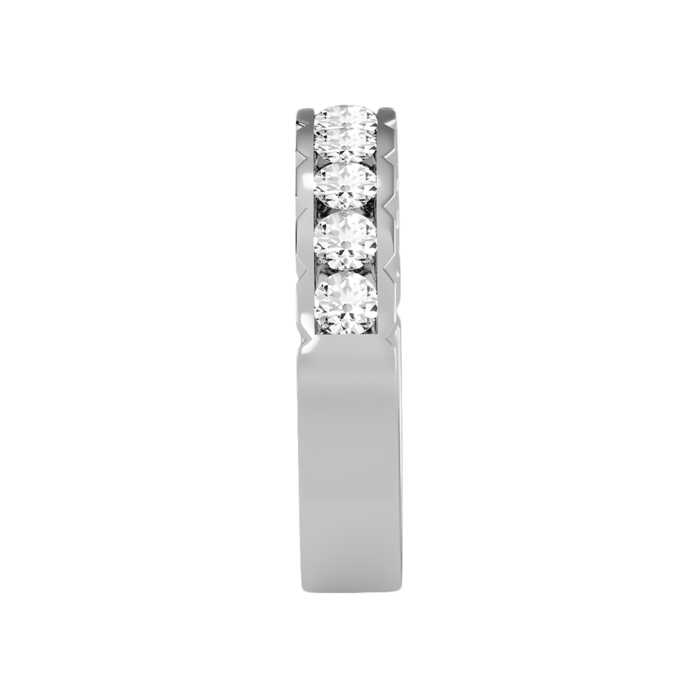 Strand Half Eternity Band In 925 Sterling Silver - Seven