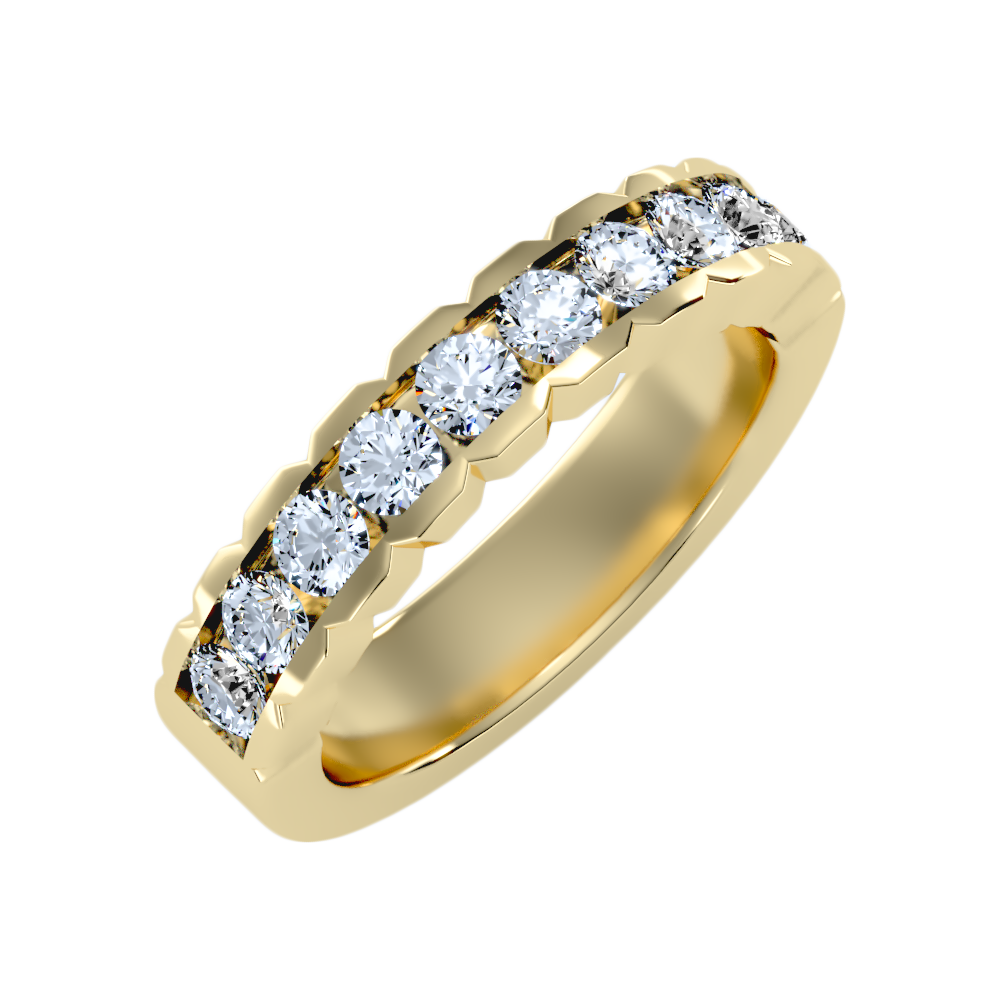 Strand Half Eternity Band In 925 Sterling Silver - Nine