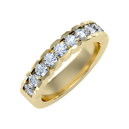Strand Half Eternity Band In 925 Sterling Silver - Nine