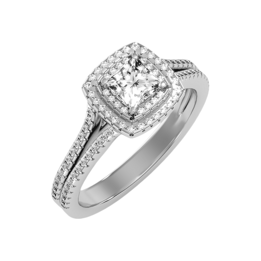 Stran Halo Ring In 925 Sterling Silver - One