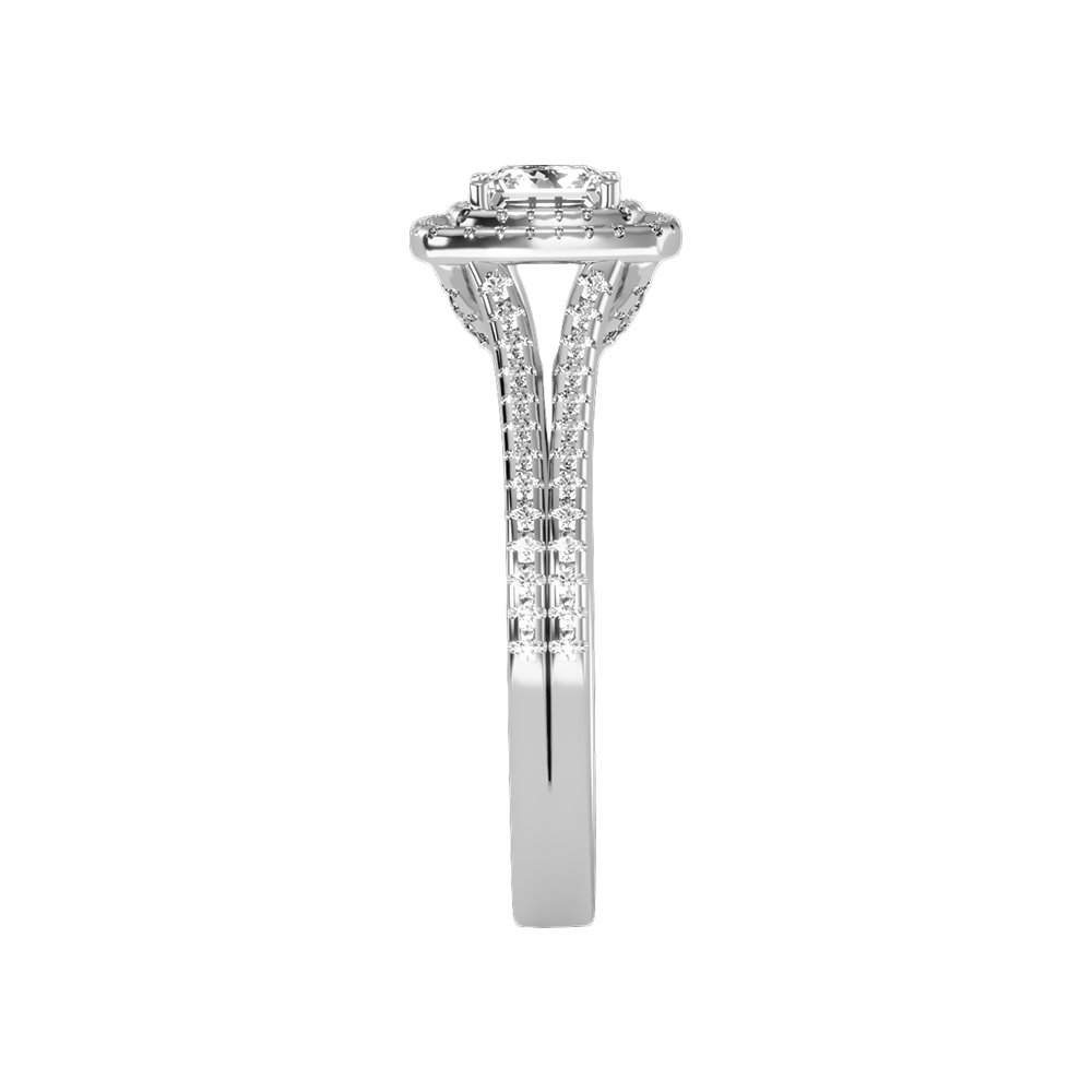 Stran Halo Ring In 925 Sterling Silver - Four