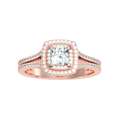Stran Halo Ring In 925 Sterling Silver - Six