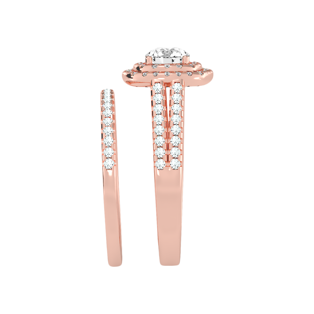 Stream Bridal Ring Set In 925 Sterling Silver - Ten