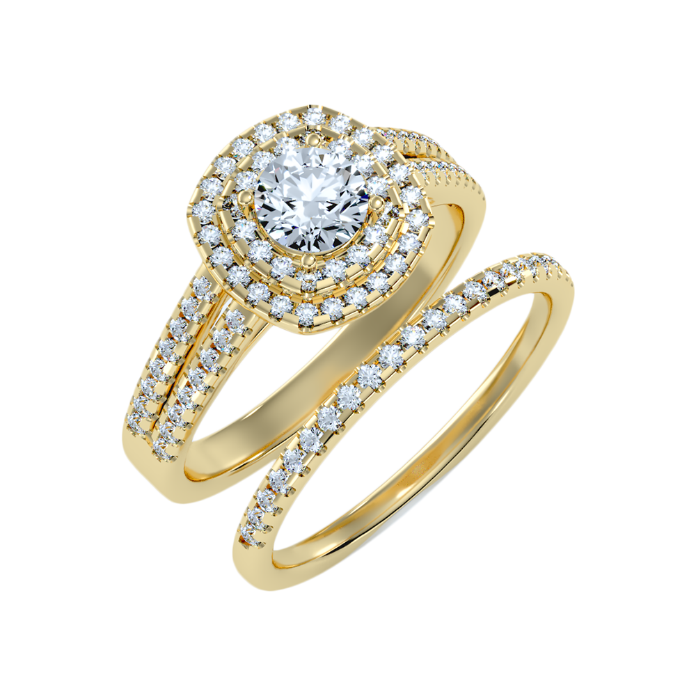 Stream Bridal Ring Set - Three