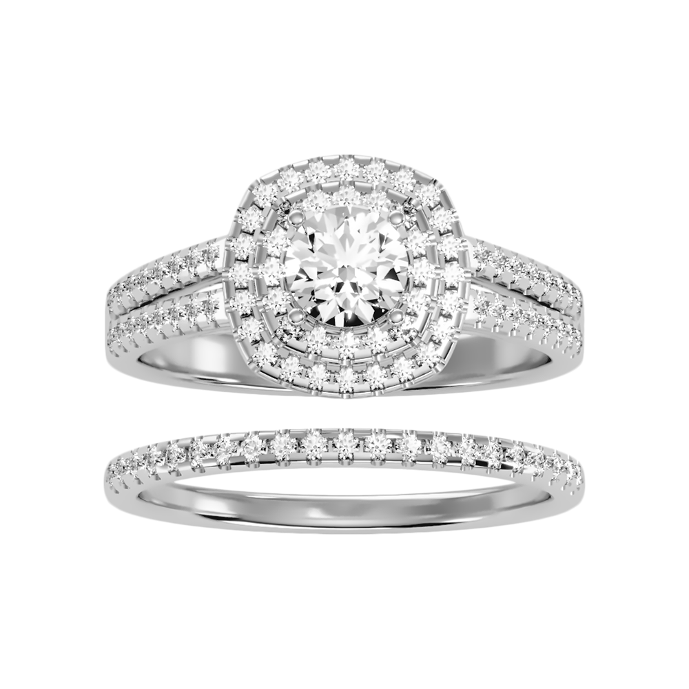 Stream Bridal Ring Set In 925 Sterling Silver - Six