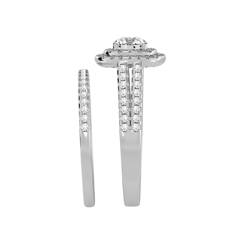 Stream Bridal Ring Set In 925 Sterling Silver - Seven