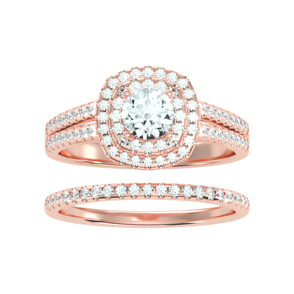 Stream Bridal Ring Set In 925 Sterling Silver - Nine