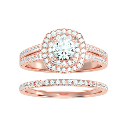 Stream Bridal Ring Set In 925 Sterling Silver - Nine