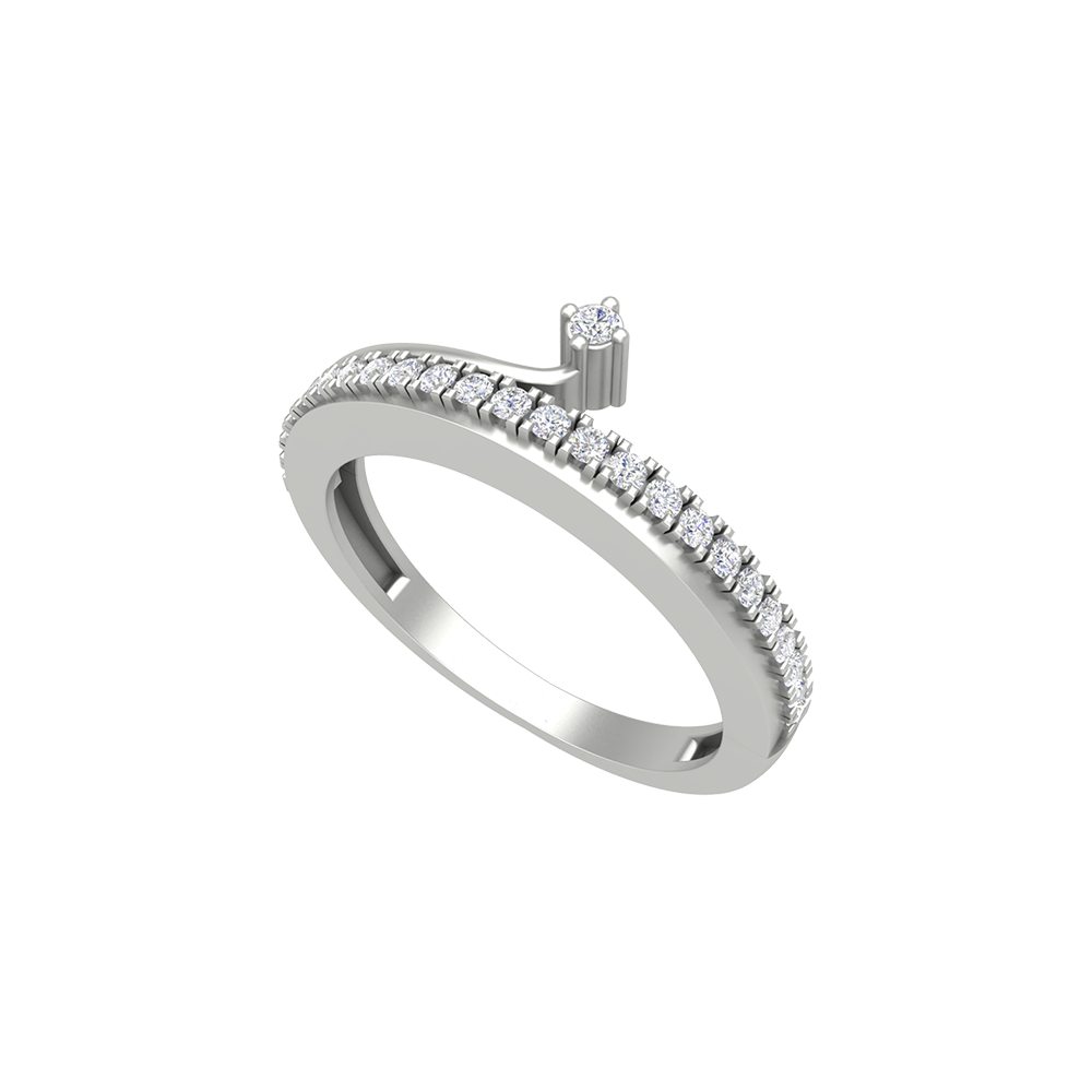 Stunning Diamond Band In 925 Sterling Silver - One