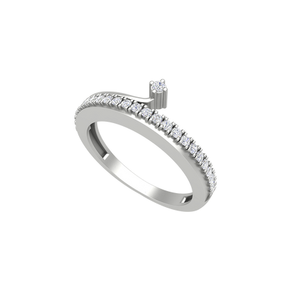 Stunning Diamond Band In 925 Sterling Silver - One