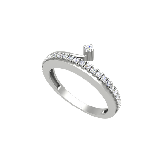 Stunning Diamond Band In 925 Sterling Silver - One