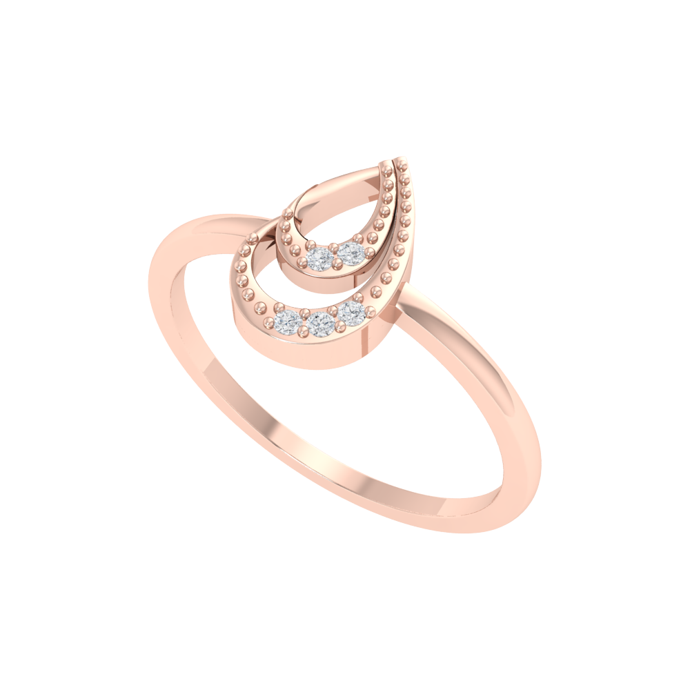 Stunning Pear Shaped Diamond Ring In 925 Sterling Silver - One